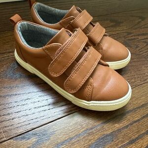 Cat and Jack Brown Toddler Casual Dress Shoes with Velcro Straps - 10c Like New